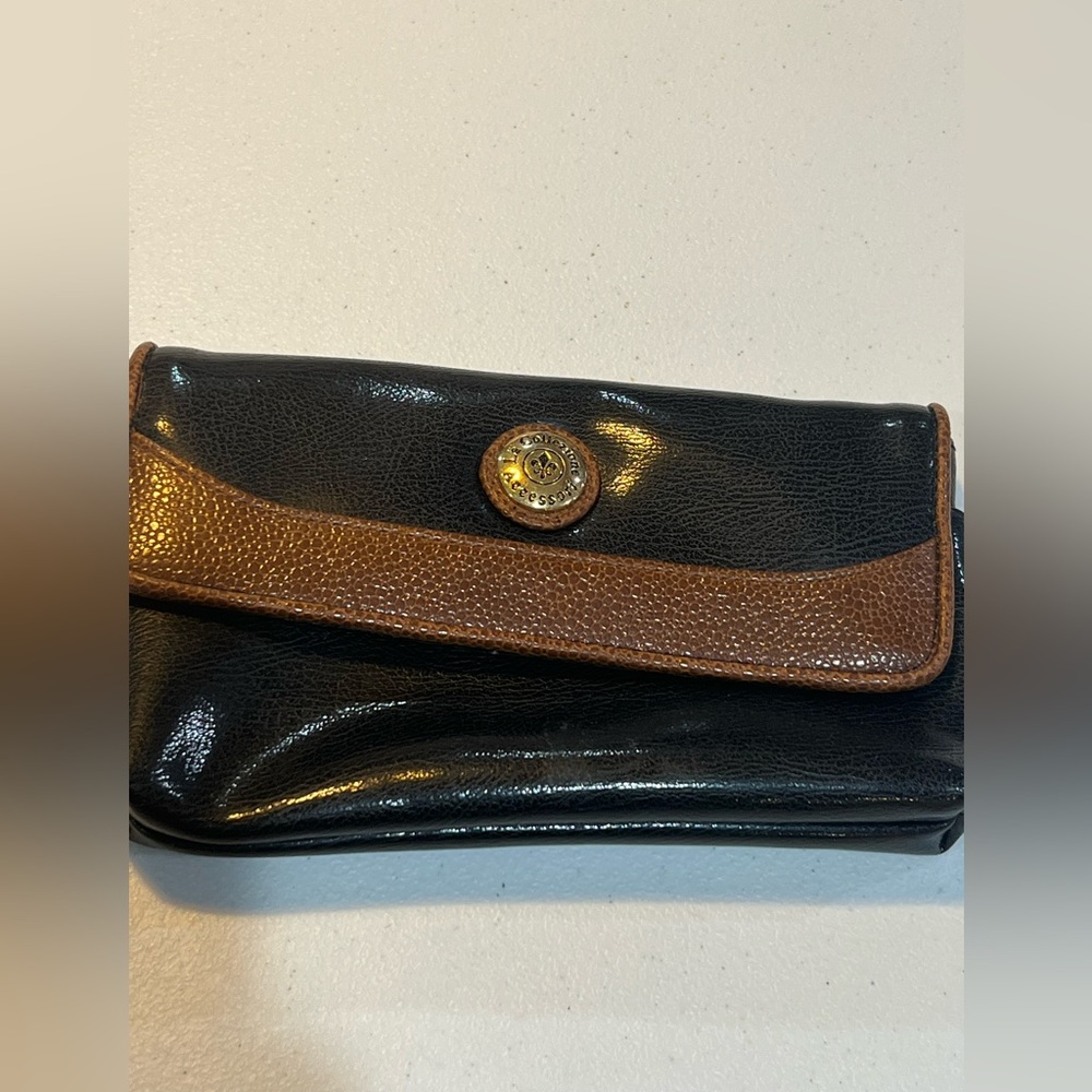Vintage Black&Brown Women's Wallet/ Clutch Le Collezione Accessori Vintage 80s